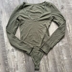 American eagle lace neckline bodysuit